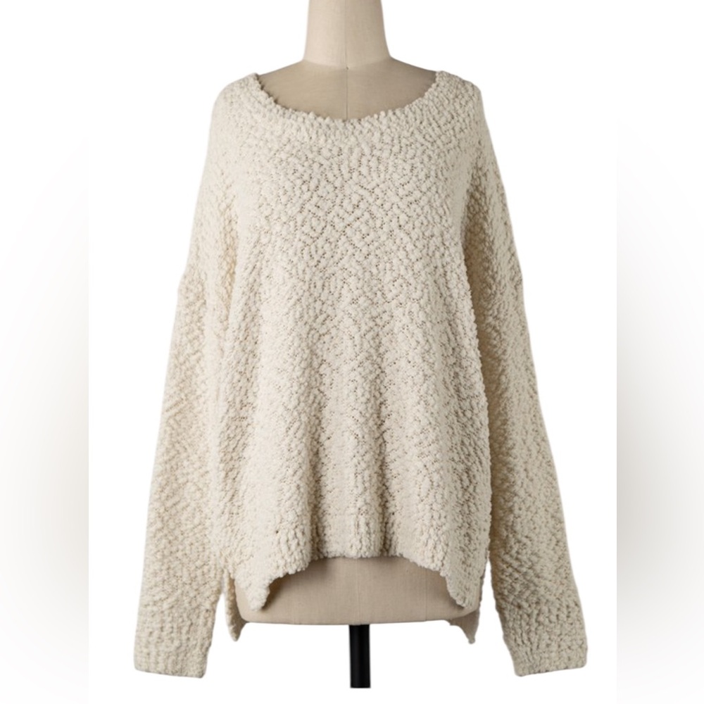 Miracle Beige Round neck Long Sleeve Cozy Soft Lightweight knit Sweater